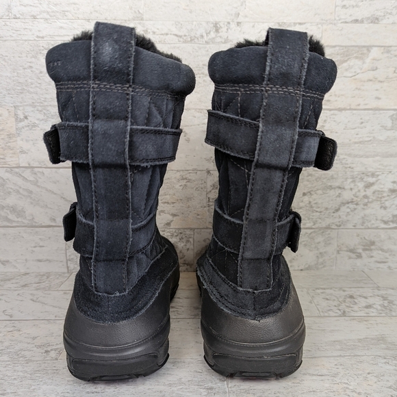 Columbia Snow Boots Womens Sz 6 Flurry Black Suede Omni Grip Heat Tech Lite - Picture 6 of 11